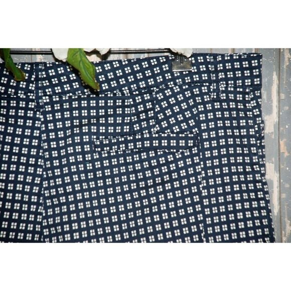 Gloria Vanderbilt Ladies Blue Capri Pants Size 16 Stretch Checks Straight Leg - Picture 7 of 9